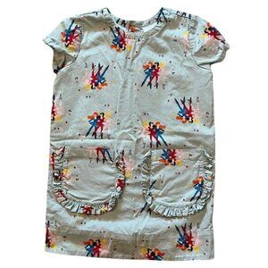Hanna‎ Andersson Ballerina Print Dress Girls Size 5 100% Cotton Lined Pockets